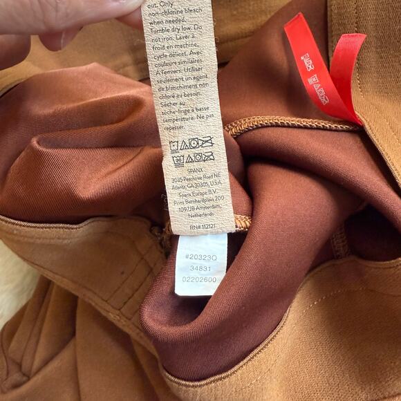 SPANX Faux Suede Flare Pants Caramel Brown Womens 2X - Picture 10 of 11